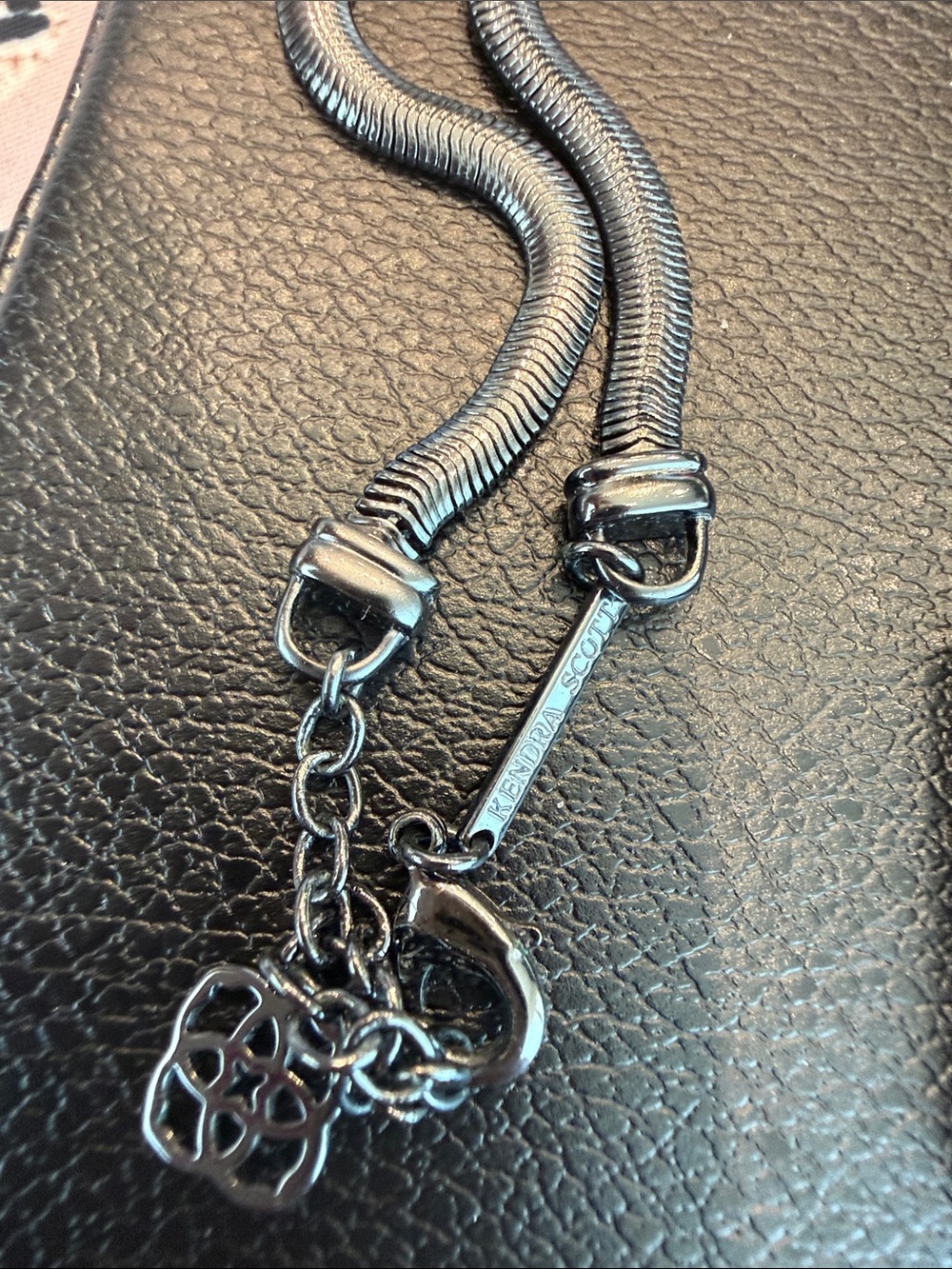 Authentic Kendra Scott Gunmetal Necklace with Smoky Crystal Pendant - Picture 2 of 3